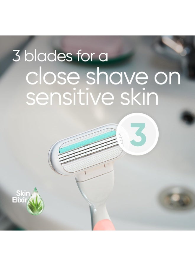 فينوس مجموعة ماكينات حلاقة سلسة للبشرة الحساسة للنساء مكونة من 4 شفرات من جيليت فينوس - Image 3